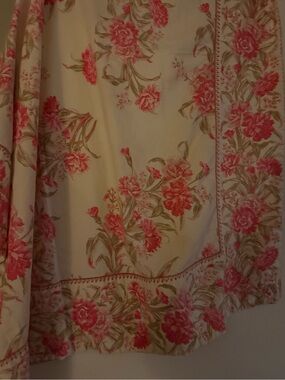April Cornell Pink & Cream Floral Cotton Quilt
